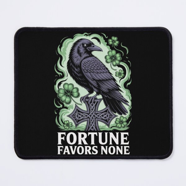 Item preview, Fortune Favors None – Celtic Cross Raven Mint Glow St. Patrick's Day designed and sold by DarylWelsh2024.