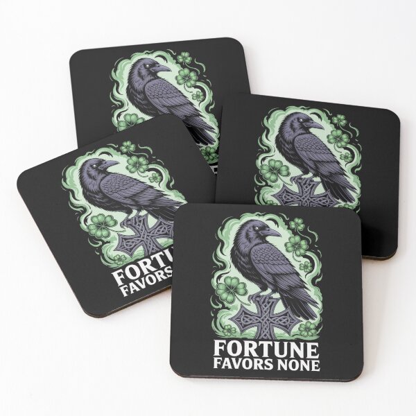 Item preview, Fortune Favors None – Celtic Cross Raven Mint Glow St. Patrick's Day designed and sold by DarylWelsh2024.