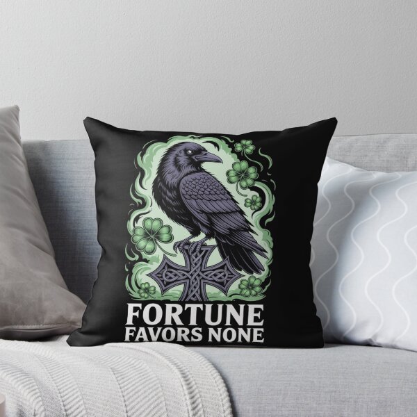 Item preview, Fortune Favors None – Celtic Cross Raven Mint Glow St. Patrick's Day designed and sold by DarylWelsh2024.