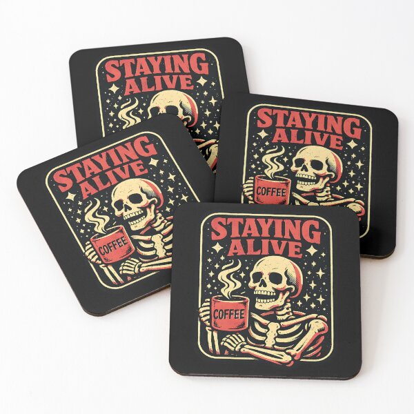 Item preview, STAYING ALIVE / COFFEE designed and sold by kittyonmyofoot.