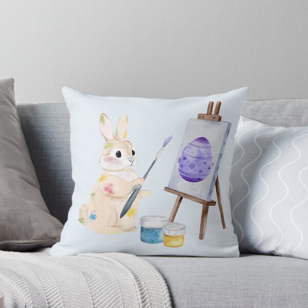 Item preview, Cute Watercolor Bunny Painting Big Easter Egg designed and sold by Sagi Jane Art.