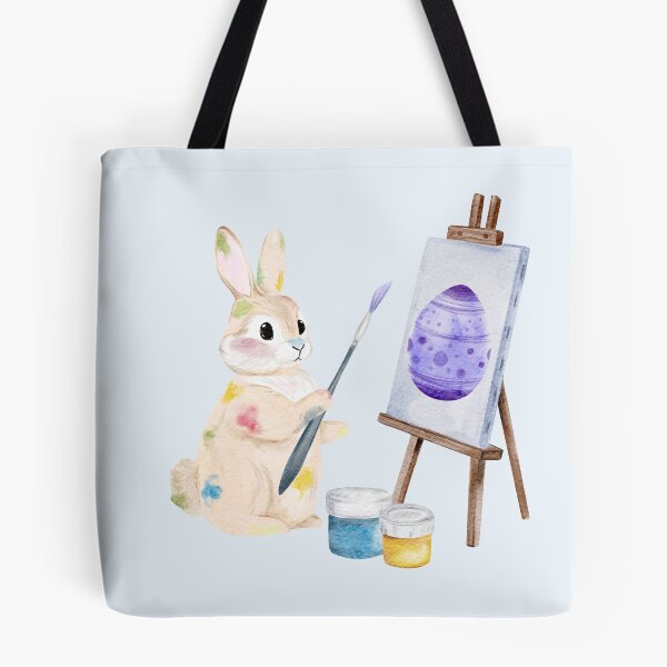 Item preview, Cute Watercolor Bunny Painting Big Easter Egg designed and sold by Sagi Jane Art.