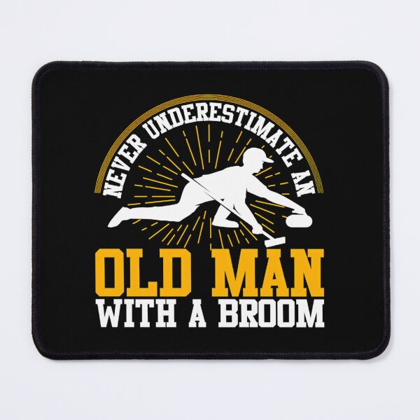 Item preview, never Underestimate An Old Man With A Broom Funny Curling designed and sold by GOHILRAHUL.