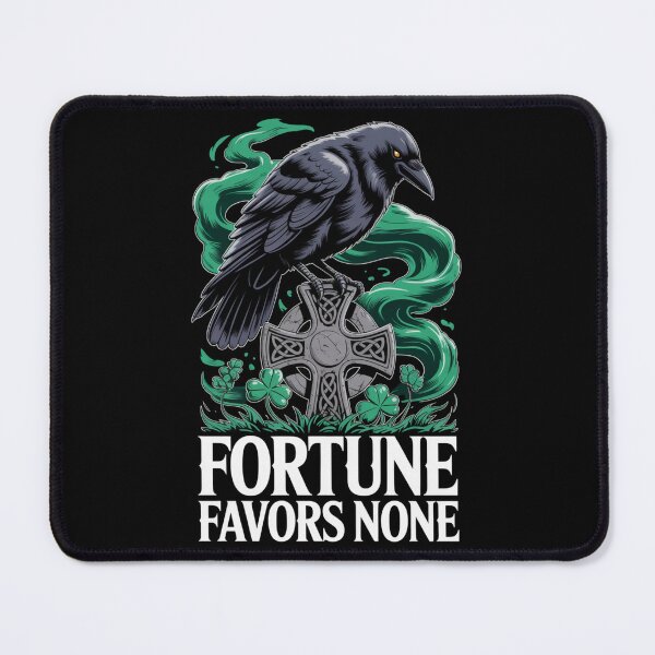 Item preview, Fortune Favors None – Celtic Graveyard Cross Raven Shamrock St. Patrick's Day designed and sold by DarylWelsh2024.