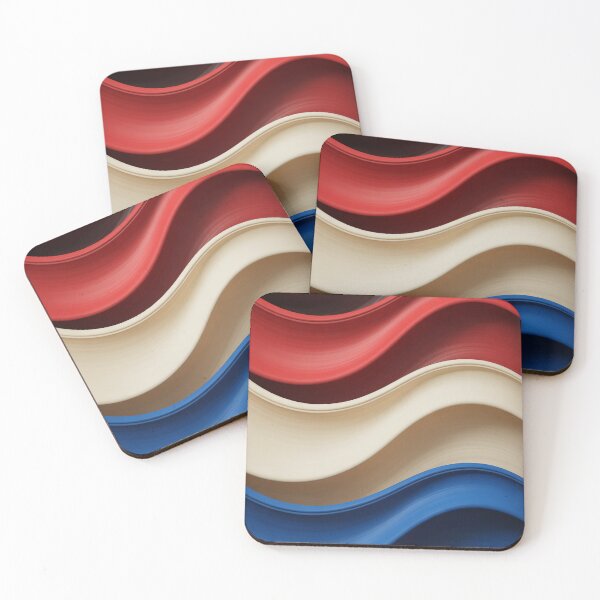 Item preview, Modern Red White Blue Patriotic Wave Art designed and sold by OldGloryForge.