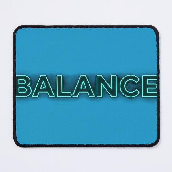 Item preview, BALANCE – Clean Bold Turquoise Neon Outline Typography designed and sold by PawsyVibe.