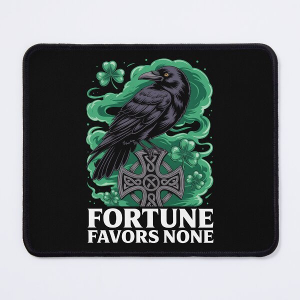 Item preview, Fortune Favors None – Celtic Cross Raven Deep Green Cloud St. Patrick's Day designed and sold by DarylWelsh2024.