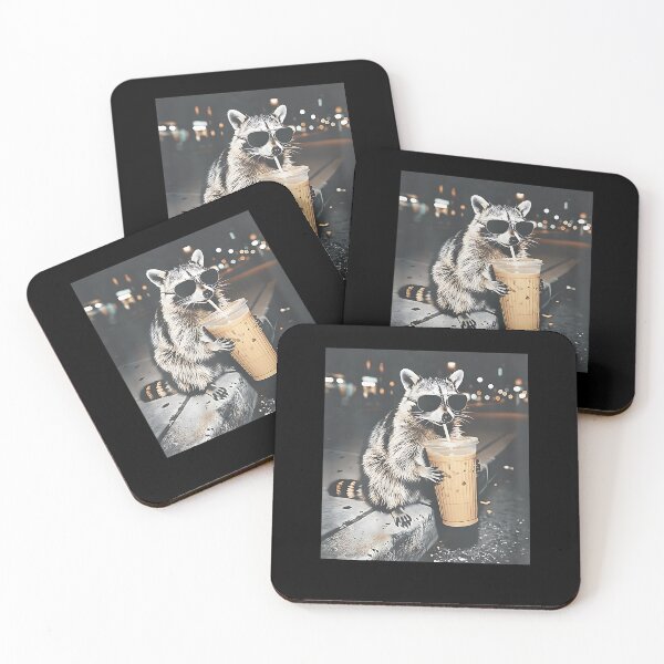 Item preview, Raccoon Drinking Iced Coffee Funny Animal Meme Men Women designed and sold by Boutkimaewab.