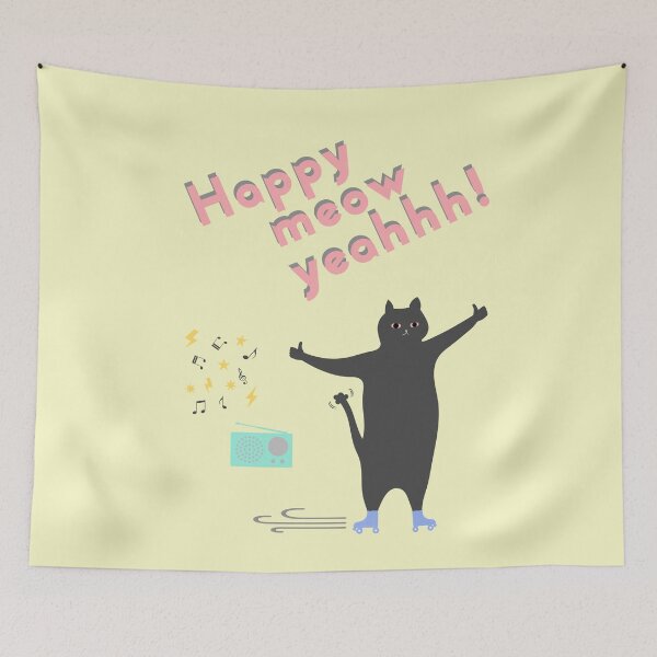 Item preview, Happy meow yeahhh! Cat designed and sold by natural-neutral.