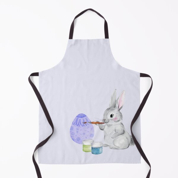 Item preview, Grey Bunny Painting Purple Easter Egg designed and sold by Sagi Jane Art.