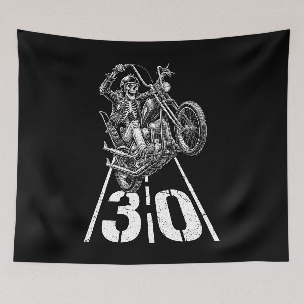 Item preview, 30th Birthday Motorcycle Funny Biker Skeleton 30 Speed Limit designed and sold by GrandeDuc.