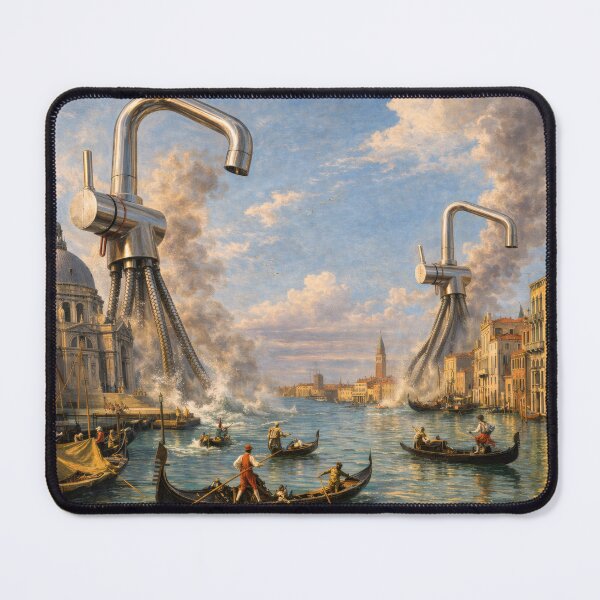 Item preview, Curious Faucets Visiting the Grand Canal – Inspired by Canaletto (1697–1768), who thankfully never dealt with oversized kitchen hardware. designed and sold by TheArtsyFrogs.