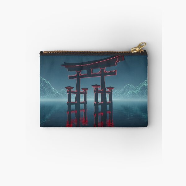 Item preview, Digital Shrine - Synthwave Torii Landscape designed and sold by powersunlight.