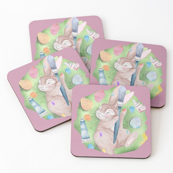 Item preview, The artist rabbit gets ready for Easter designed and sold by Sagi Jane Art.
