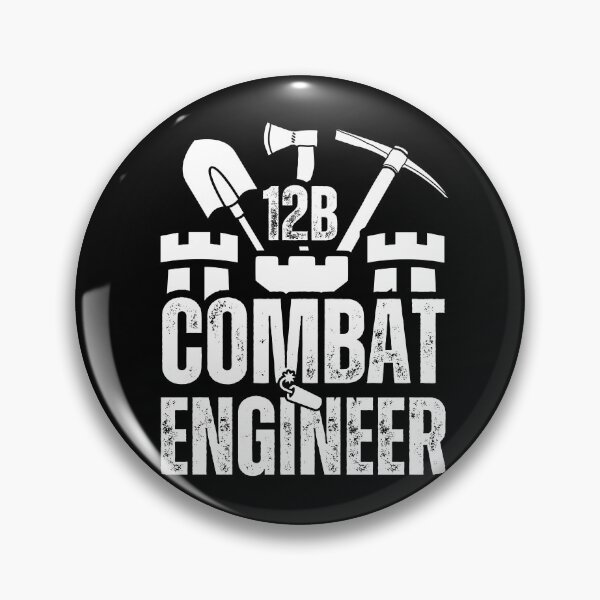 Item preview, 12B Combat Engineer – Army MOS Castle Design with Tools for Sapper Soldiers, Veterans & Military Supporters Distressed White Font designed and sold by GFamilyC.