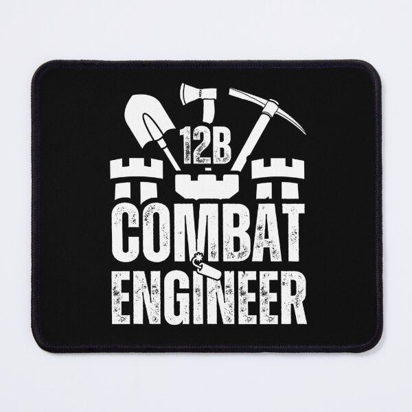 Item preview, 12B Combat Engineer – Army MOS Castle Design with Tools for Sapper Soldiers, Veterans & Military Supporters Distressed White Font designed and sold by GFamilyC.