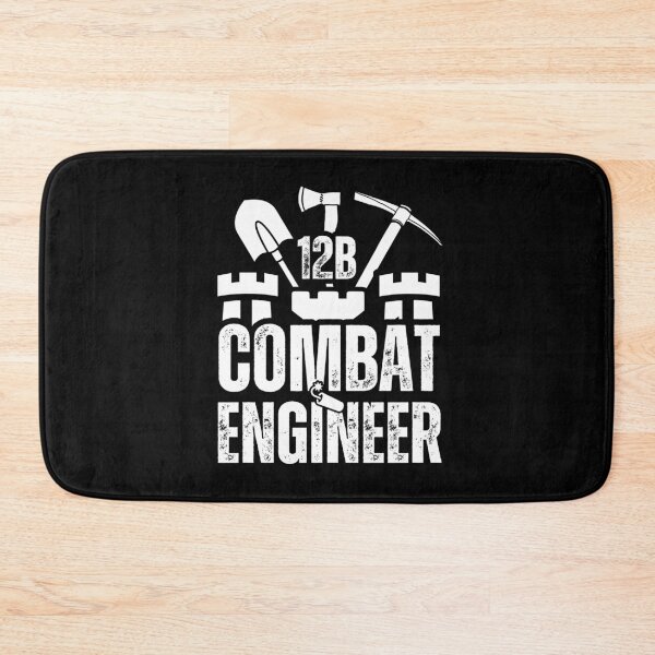 Item preview, 12B Combat Engineer – Army MOS Castle Design with Tools for Sapper Soldiers, Veterans & Military Supporters Distressed White Font designed and sold by GFamilyC.
