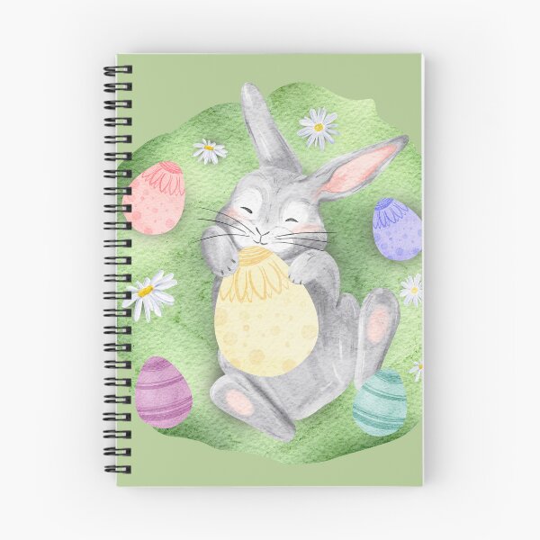 Item preview, Easter bunny with an egg in a clearing designed and sold by Sagi Jane Art.