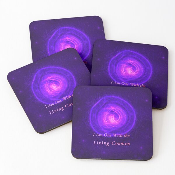 Item preview, Purple Galaxy Affirmation Art – I Am One With the Living Cosmos, Spiritual Cosmic Wall Decor designed and sold by MysticPurpleHue.