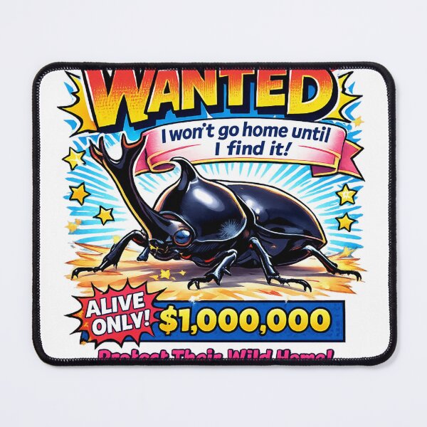 Item preview, WANTED Japanese Rhinoceros Beetle – I Won’t Go Home Until I Find It! Pop Comic Bug Hunter Design designed and sold by Japanese Bug Hunter.