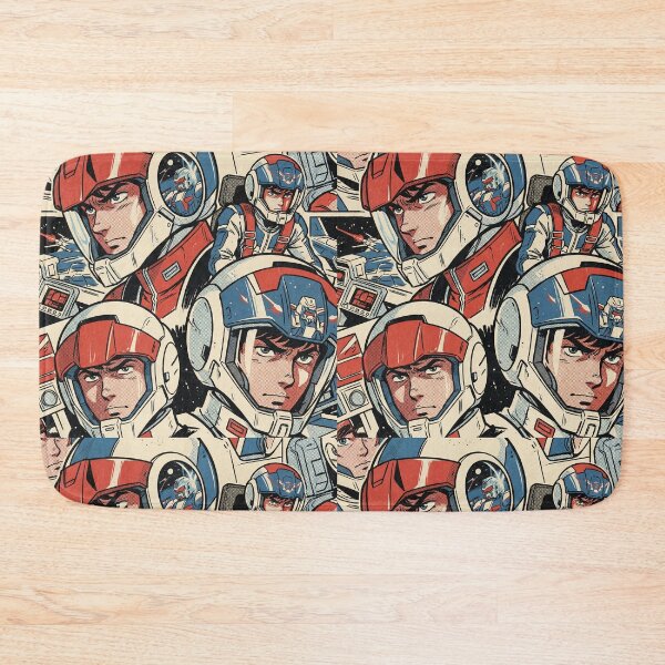 Item preview, Retro Anime Space Pilots Collage | Vintage Mecha Halftone Comic Art Print designed and sold by weirdfishes123.