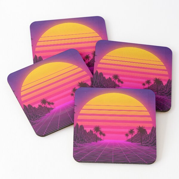 Item preview, Retro Synthwave Sunset Drive with Palm Trees designed and sold by powersunlight.