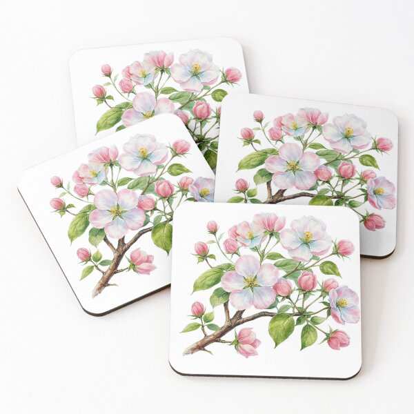 Item preview, Apple Blossom Branch on White Background Spring Floral Digital Art designed and sold by doinitzart.