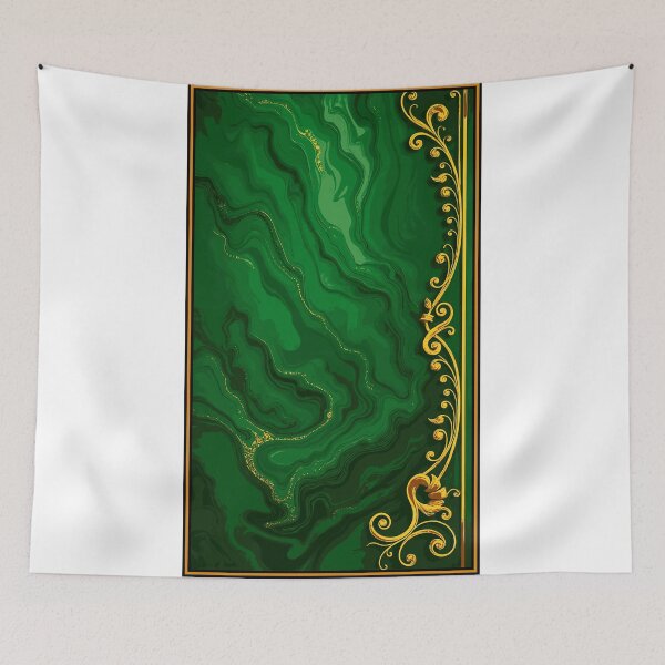 Item preview, Emerald Marble Texture with Gold Ornamental Frame designed and sold by ScreenPin.