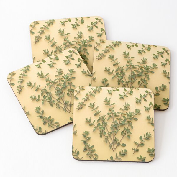 Item preview, Fresh Organic Oregano Sprigs – Sunny Yellow Kitchen Herb Pattern designed and sold by PawsyVibe.