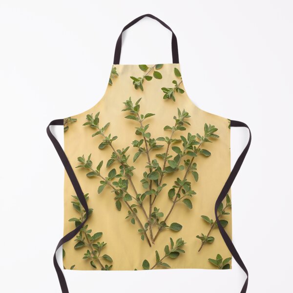 Item preview, Fresh Organic Oregano Sprigs – Sunny Yellow Kitchen Herb Pattern designed and sold by PawsyVibe.