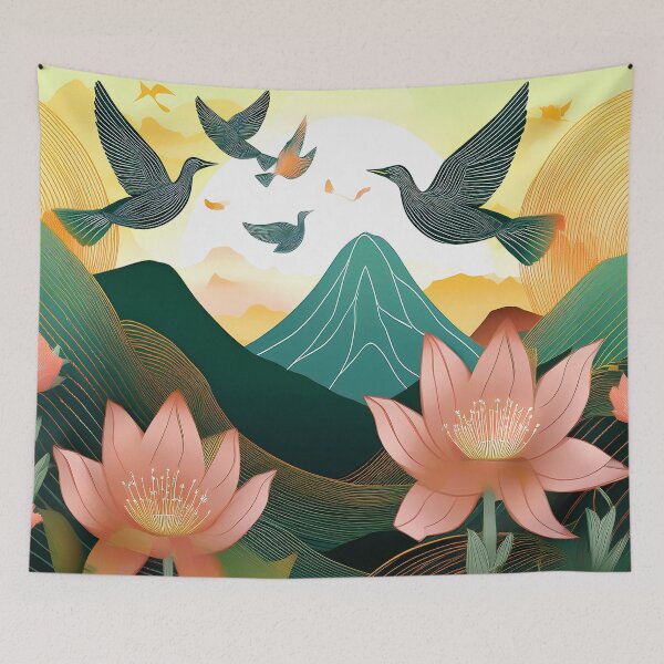 Item preview, Colorful Wallcovering Tapestry, duvet cover, throw blanket, shower curtain designed and sold by CharlottePlaceArt.