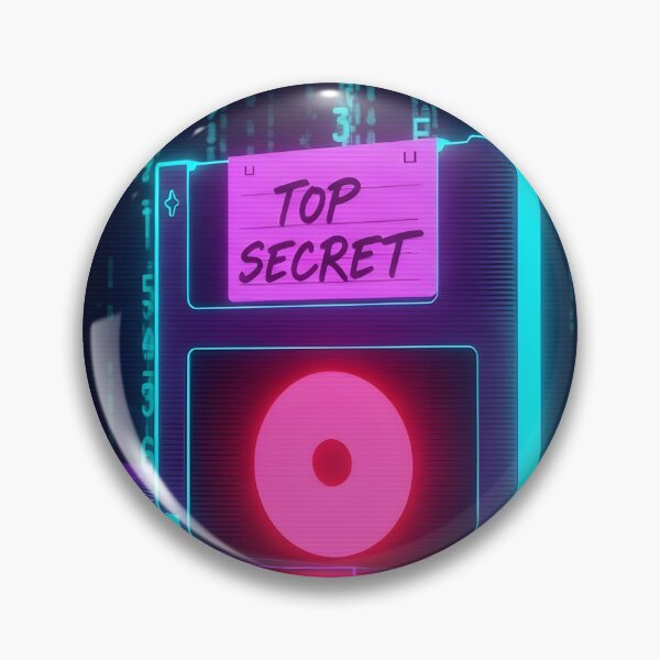 Item preview, Neon Top Secret Floppy Disk - Matrix Code Cyberpunk Art designed and sold by powersunlight.