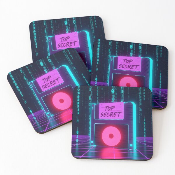 Item preview, Neon Top Secret Floppy Disk - Matrix Code Cyberpunk Art designed and sold by powersunlight.