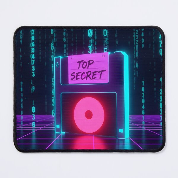 Item preview, Neon Top Secret Floppy Disk - Matrix Code Cyberpunk Art designed and sold by powersunlight.