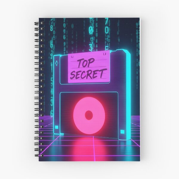 Item preview, Neon Top Secret Floppy Disk - Matrix Code Cyberpunk Art designed and sold by powersunlight.
