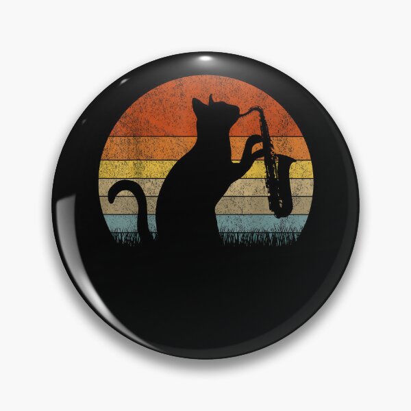 Item preview, Funny Saxophone Cat Musician Jazz Music Lover Retro Vintage designed and sold by Goleon12.