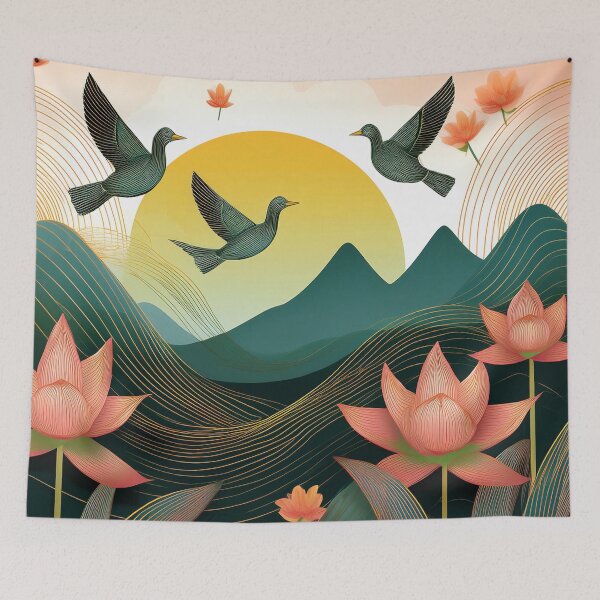 Item preview, Colorful Wallcovering Tapestry, duvet cover, throw blanket, shower curtain designed and sold by CharlottePlaceArt.