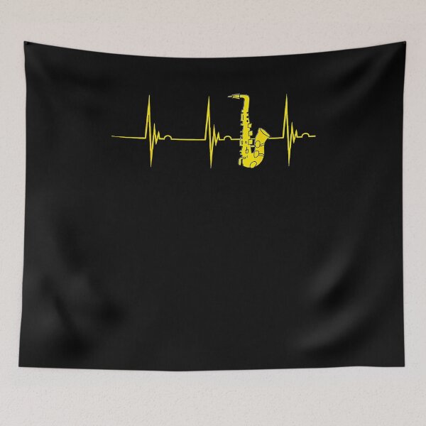 Item preview, Saxophone Heartbeat Alto Sax EKG Pulseline Jazz Band designed and sold by Goleon12.