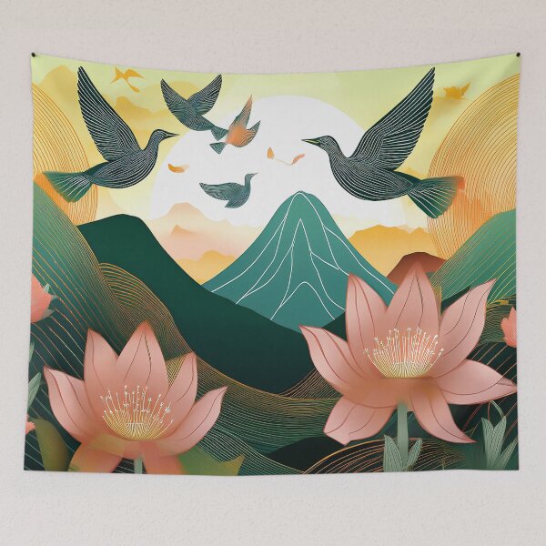 Item preview, Colorful Wallcovering Tapestry, duvet cover, throw blanket, shower curtain designed and sold by CharlottePlaceArt.