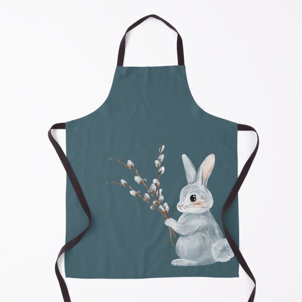 Item preview, Сharming gray rabbit with a bouquet of willow branches designed and sold by Sagi Jane Art.