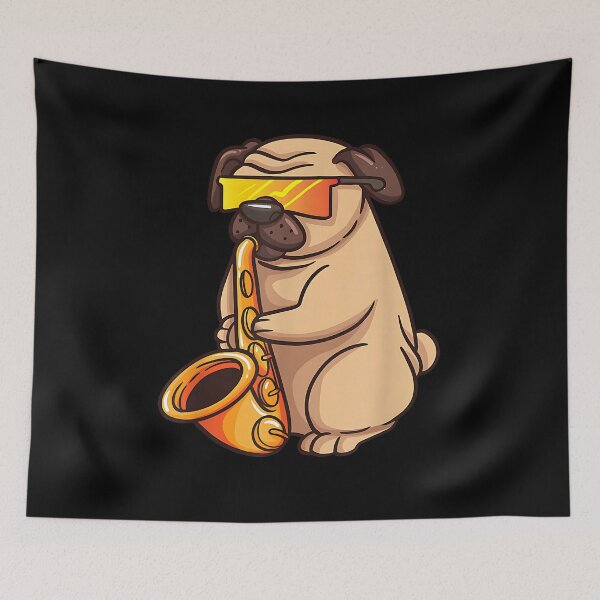 Item preview, Saxophone Player Pug Jazz Band Music and Dog Lovers Gift designed and sold by Goleon12.