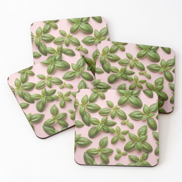 Item preview, Fresh Green Basil Leaves Pattern – Kitchen & Garden Aesthetic designed and sold by PawsyVibe.