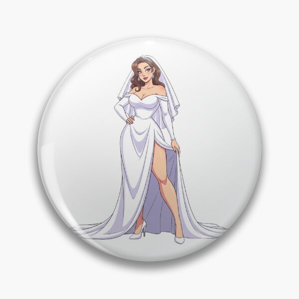 Item preview, Modern Bride Illustration – Elegant White Wedding Gown Art designed and sold by Tw1nsAIArt.