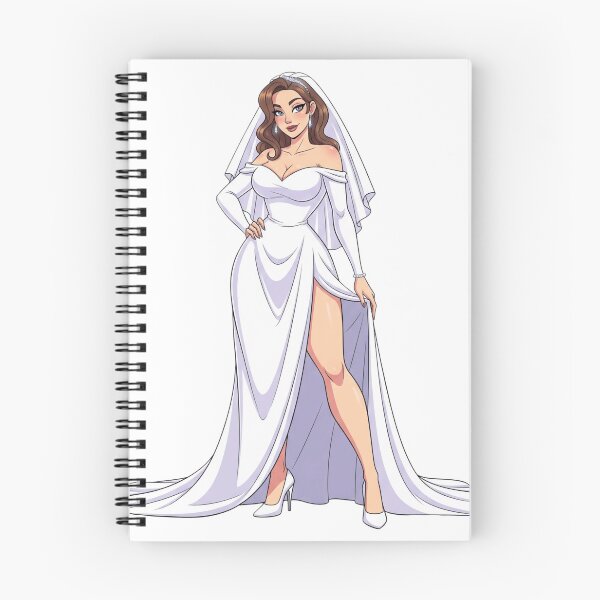 Item preview, Modern Bride Illustration – Elegant White Wedding Gown Art designed and sold by Tw1nsAIArt.