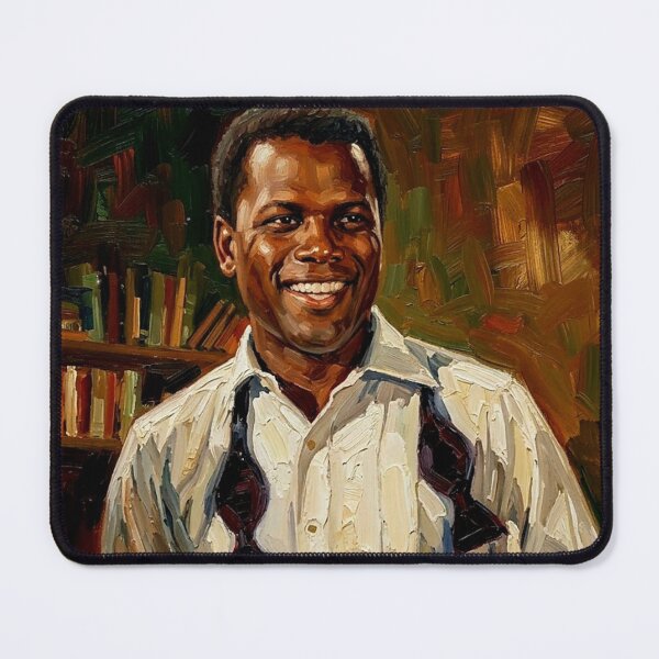 Item preview, Hollywood Trailblazer – Sidney Poitier Expressive Oil Portrait designed and sold by Art's Diner.