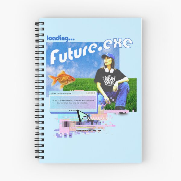 Item preview, Frutiger Aero / Aqua - Photo collage "Loading Future.exe" with grass, sky, orange fish, bliss designed and sold by Pics'Elle Creations.