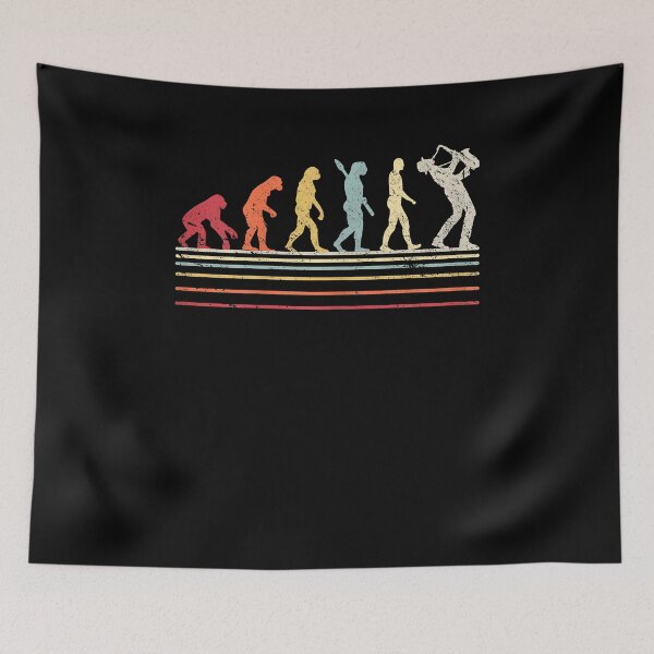 Item preview, Funny Saxophone . Retro Vintage Evolution of Man designed and sold by Goleon12.