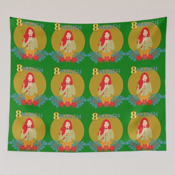 Item preview, International Women's Day March 8 - Feminine Floral Empowerment Illustration. designed and sold by LunaPrintCo.
