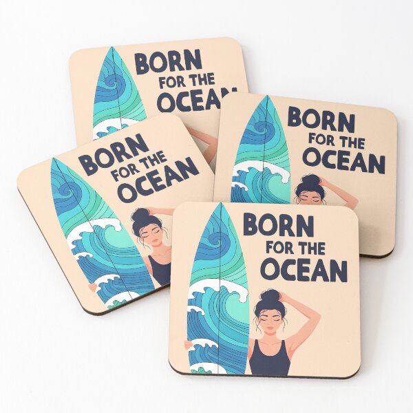 Item preview, Born for the Ocean – Surfer Girl with Her Board designed and sold by Sea Gem.