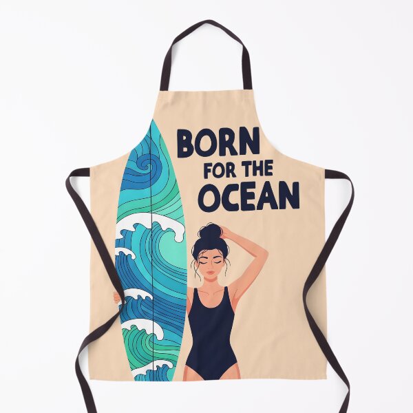 Item preview, Born for the Ocean – Surfer Girl with Her Board designed and sold by Sea Gem.